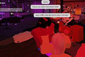 2 futa having threesome with a slut. Big tits, ass, and monster cocks involved.