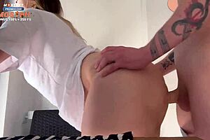 distracting stepmother with doggystyle on bed