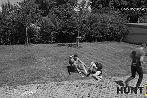 hey, my girlfriend trades sex for cash as an old milf, shaved pussy on display while watching