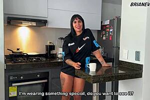 fitness amazon sayafit with big ass fucks on couch