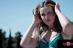 Blonde milf gets throated hard.