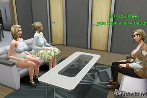 a friendly family gathering with futanari vibes! 😏