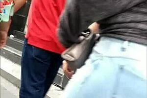 Ass and jeans tightly, no room to move