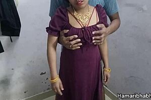 Bhabhi Aishwarya in velvet dress, gets fucked by an Indian guy