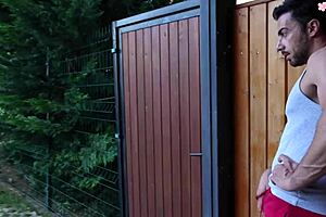 Fuck me quietly sporty hot teen 18+ hard fucks the neighborhood guy in the backyard