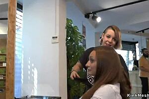 Euro Slut Public Fucked at Hairdresser!