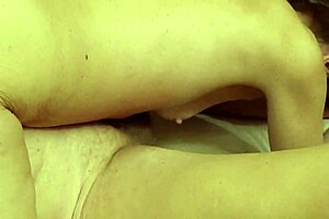 Flat chest job, handjob and blowjob make my couguar wife cum