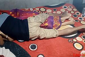 Indian wife in red saree feels intense hardcore pleasure