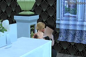 Sims 4 porn bella and milla fuck each other at mortimer s funeral service office