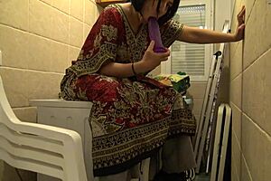 Horny stepmom tells stepson to lick her pussy in the kitchen