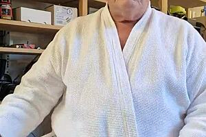 Dirty old man Chris strips nude, inviting you to watch.