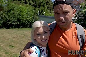 hey, my girlfriend trades sex for cash as an old milf, shaved pussy on display while watching