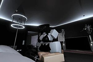 fucking my busty goth friend in roblox, she's so sexy 😈