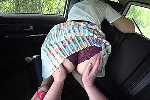 Umm, lesbians with strapon bang in car, big ass and hairy pussy pov, it’s wild crazy stuff