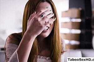 old stepdad gets down with his young stepdaughter in a surprising hardcore twist late at night.