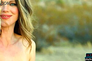 I watched this big natural tits milf blonde striptease. In the desert with a young 18+.