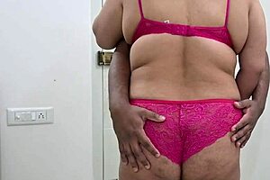 bikini sexy girl giving handjob to husband with huge ebony saggy tits ass shaking