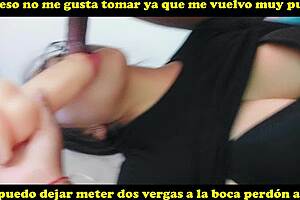 My lover gives me my first double penetration with a thick dildo?