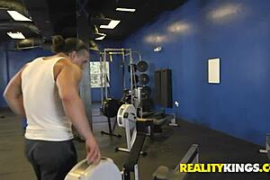 Xori Vera gains from intense sex workout in gym with latex