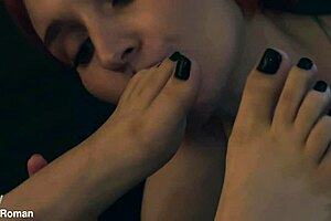 This Bitch Controls You With Her Pussy And Feet, Sucking And Licking In Lesbian Femdom