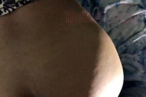 Blindfold latina gets cumshot on ass