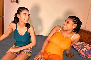 redhead babe with tiny tits experiences a creamy threesome