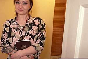 the pastors daughter comes over for bible study and gets cum on tits