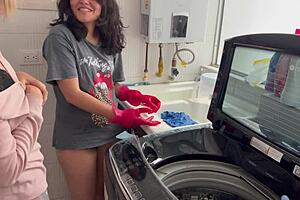 two horny latina teens, are you tribbing silently in the kitchen?