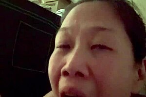 Korean woman sucks her husband’s big cock in POV