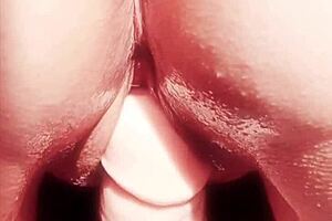 Mature woman teases wet shaved pussy with oiled toys in close up