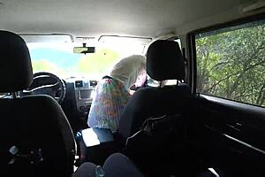 Umm, lesbians with strapon bang in car, big ass and hairy pussy pov, it’s wild crazy stuff
