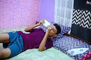 Desi boy sneaks hardcore pounding with mom’s friend at home