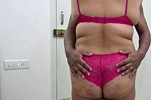 bikini sexy girl giving handjob to husband with huge ebony saggy tits ass shaking