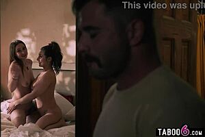 bisexual threesome with lesbian roommates leana lovings and laney grey.