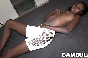 Ebony Teen Cutie Fucked And Filled From Behind