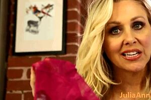 julia ann looks so sexy in those panties while she masturbates