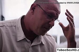 old stepdad gets down with his young stepdaughter in a surprising hardcore twist late at night.