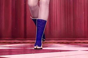 Nude woman dances topless in panties while teasing erotically