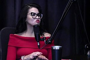 Annie Clementine starts with intense oral sex, then gets dominated in the cemetery wearing sheer red lingerie.