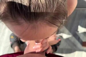 He punishes my mouth with big cock blowjob