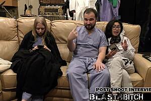 Latina Jasmine's hairy bush gets cum blasted in pov