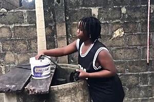 Boyfriend Fucks European Pornstar Friend by Well Side with Big Ass