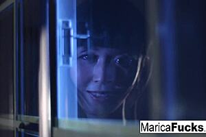 japanese pornstar marica hase strips nude and masturbates her pussy while showing her ass and tits