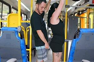 Hey dude, check this brunette groping on the bus!