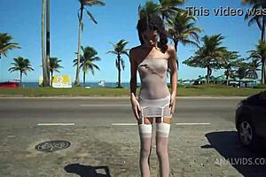 ob honey almost naked on street fucking huge cocks