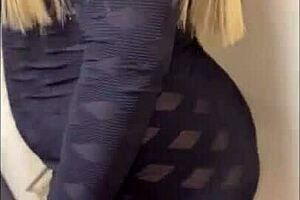 Wife wears see-through dress, teases with handjob in hotel.