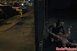 that petite teen sucks and rides rough in public