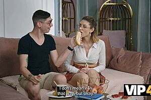 Vip4k Blonde Couple on Sofa