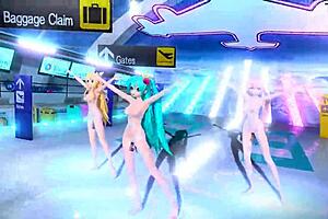 Hatsune Miku Rin & Luka Tricolore Airline Project Diva Nude Mod Full Nude
