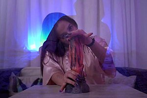 Sexy Nataly Gold plays with a huge dildo, dreaming of something more